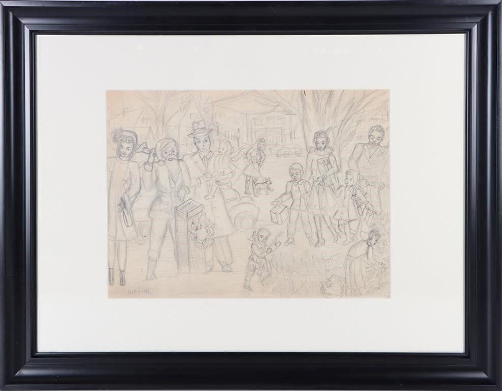 Lot 191295: D. BURLIUK PENCIL ON PAPER FRAMED IN THE MANNER OF