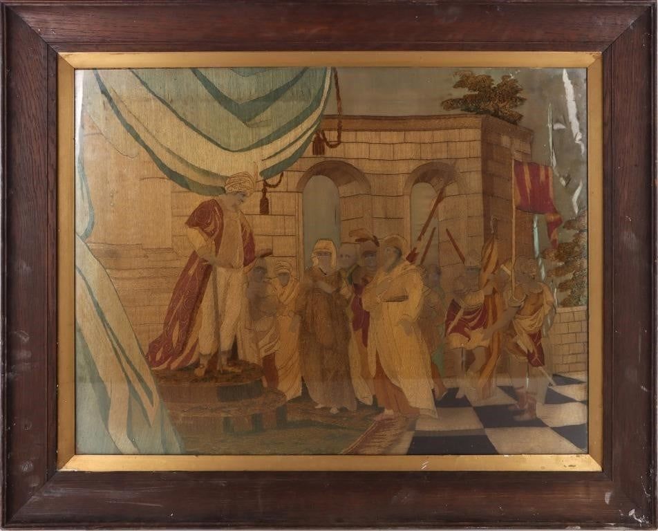 Lot 191310: FRAMED MIDDLE EASTERN KINGDOM TAPESTRY