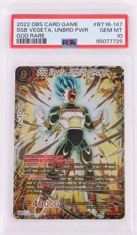 Lot 191311: 2022 SSB VEGETA, UNBRIDLED POWER GOD RARE PSA 10
