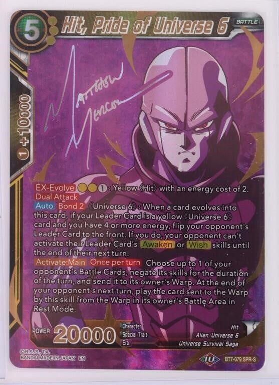 Lot 191312: DRAGON BALL HIT, PRIDE OF UNIVERSE 6 BT7-079 CARD