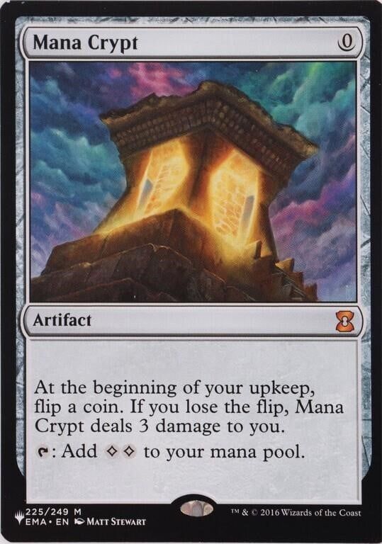Lot 191318: MTG MANA CRYPT ETERNAL MASTERS 225/249 2016