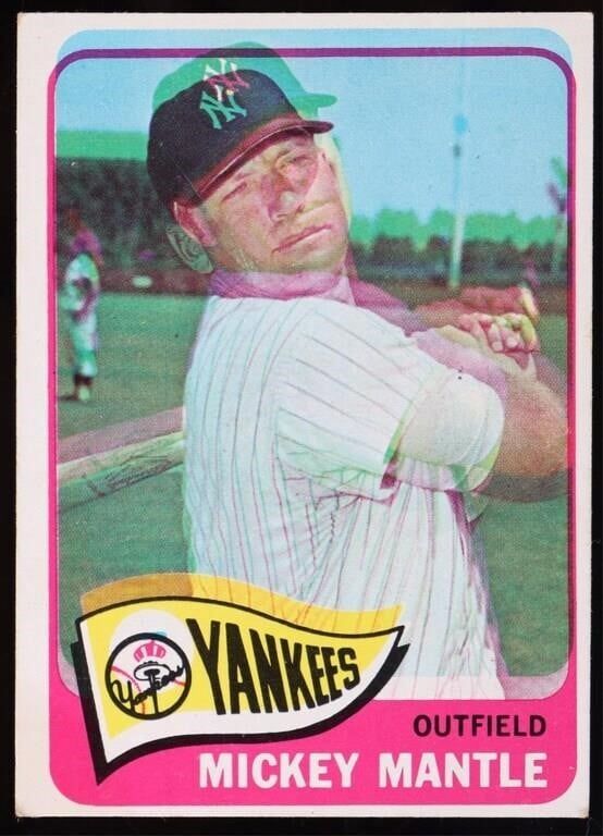 Lot 191336: MICKEY MANTLE #350 TOPPS 1965 **PRINT ERROR** CARD