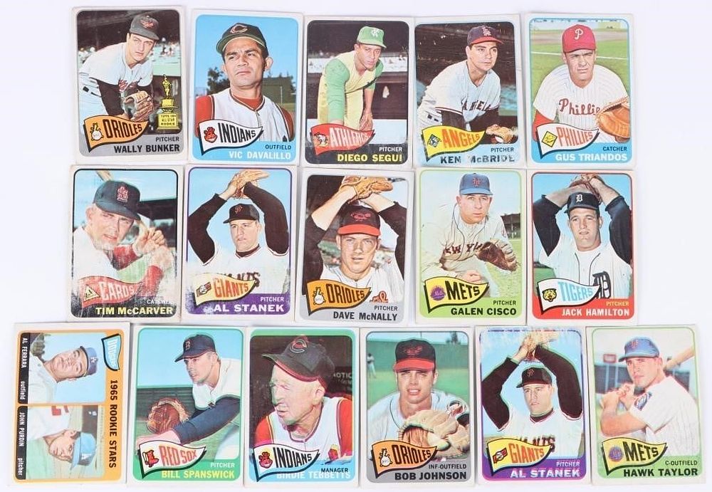 Lot 191341: 1965 TOPPS BASEBALL CARD LOT WITH ERROR CARDS