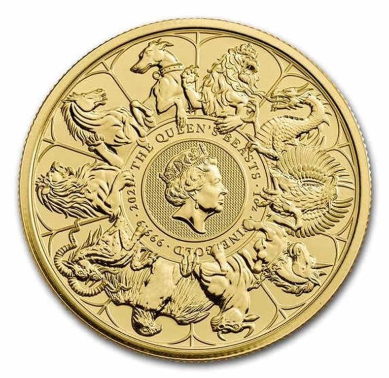 Lot 191072a: RARE!2021 GREAT BRITAIN QUEEN'S BEASTS GOLD COIN