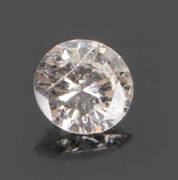 Lot 194157: GIA 0.68CT NATURAL I2 J COLOR ROUND CUT DIAMOND