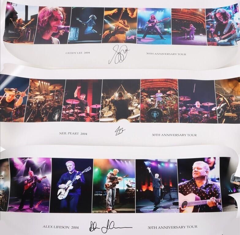 Lot 194287: RUSH 30TH ANNIV. 2004 AUTOGRAPHED POSTERS GP/NP/AL