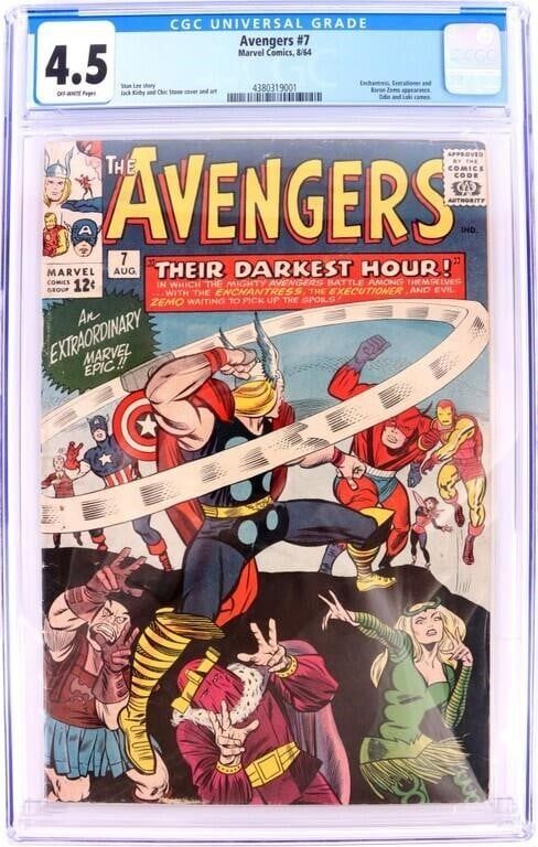 Lot 194306: THE AVENGERS #7 CGC 4.5 MARVEL 1964 ODIN LOKI