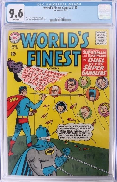 Lot 194312: WORLD'S FINEST COMIC #150 - CGC 9.6 - 1965