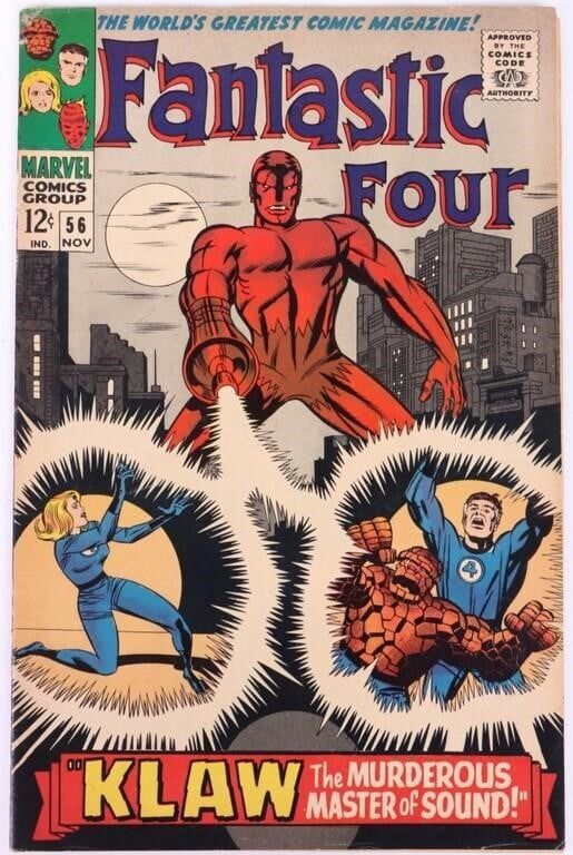 Lot 194317: FANTASTIC FOUR #56 - 2ND APP. OF KLAW - HIGH GRADE
