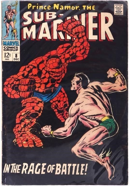 Lot 194319: SUB-MARINER #8 VS THE THING 1968 MARVEL