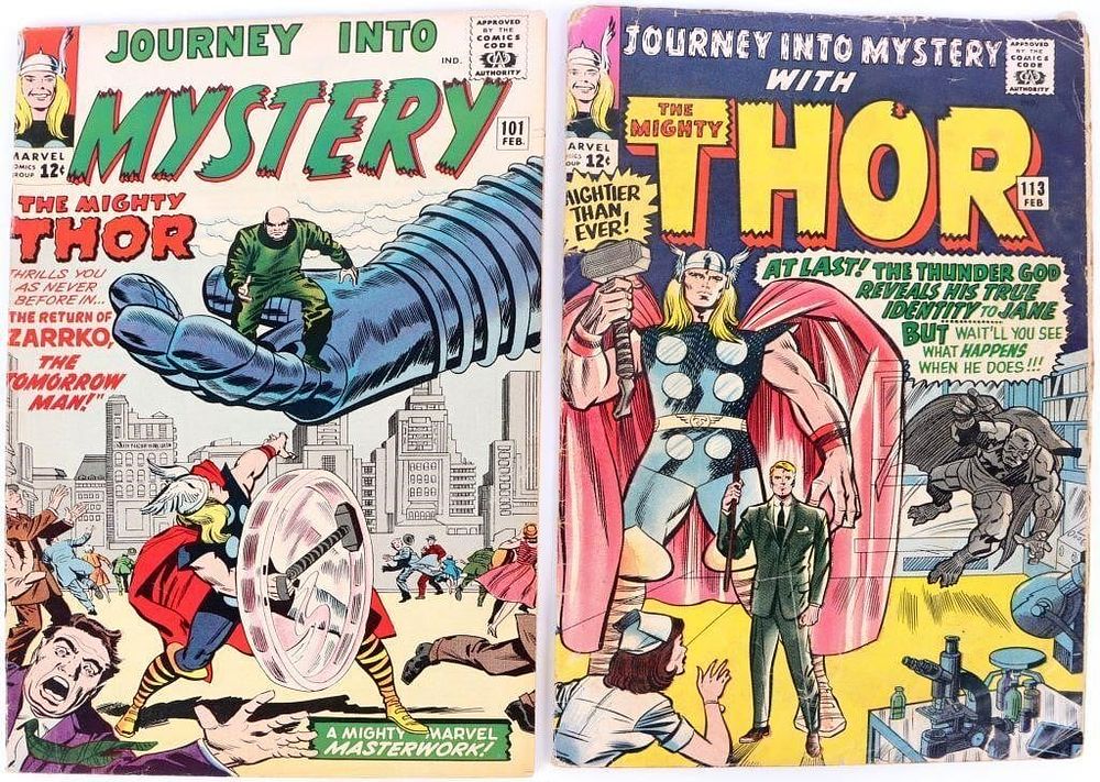 Lot 194321: JOURNEY INTO MYSTERY #101 & 113 MARVEL 1964