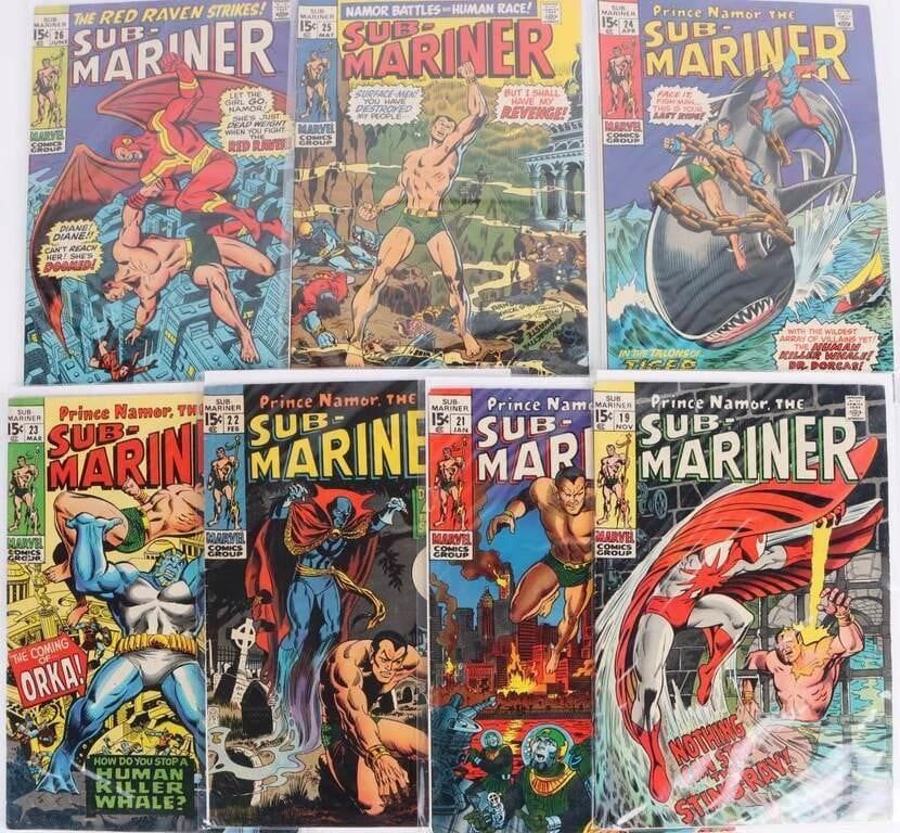 Lot 194322: SUB-MARINER SILVER AGE COMICS #19, 21-26