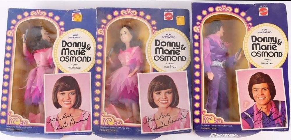 Lot 194339: DONNY & MARIE OSMOND 1976 MATTEL DOLLS NIB - (3)