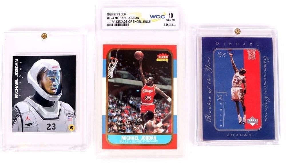 Lot 194364: MICHAEL JORDAN BASKETBALL CARDS - (3)