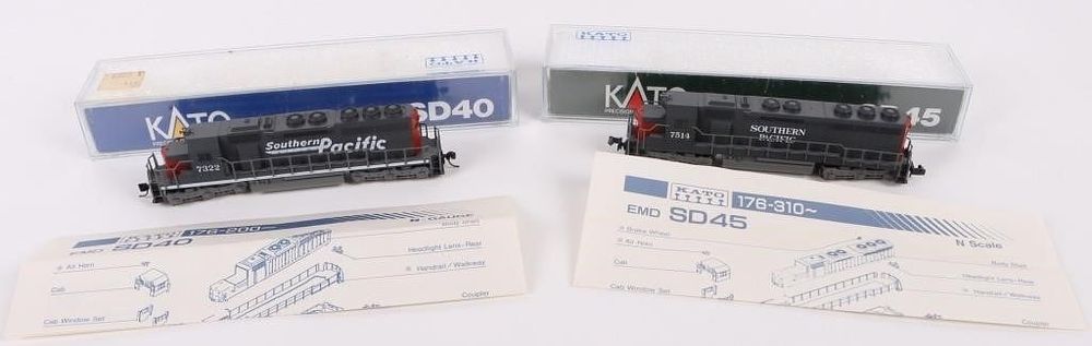 Lot 194383: KATO N GAUGE PRECISION SD40 & 45 MODELS - (2)
