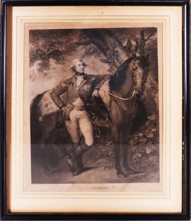 Lot 194403: 18TH C. ENGLISH MEZZOTINT OF GEORGE III J.R. SMITH