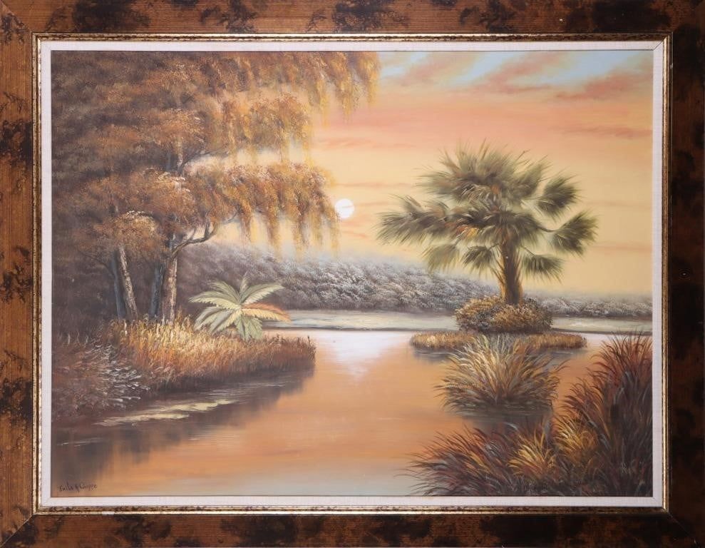 Lot 194417: AFTER EMILE A. GRUPPE LARGE 44 X 56" OIL PAINTING