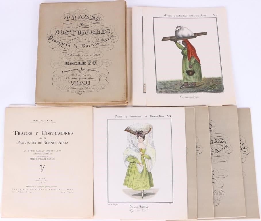 Lot 194423: 1946 TRAGES Y COSTUMBRES 36 COLORED LITHOGRAPH SET