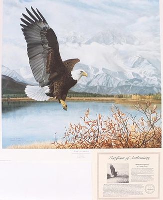 CHARLES FRACE WINGS OVER AMERICA SIGNED LMTD PRINT. Charles Frace (1926-2005, American) "Wings 