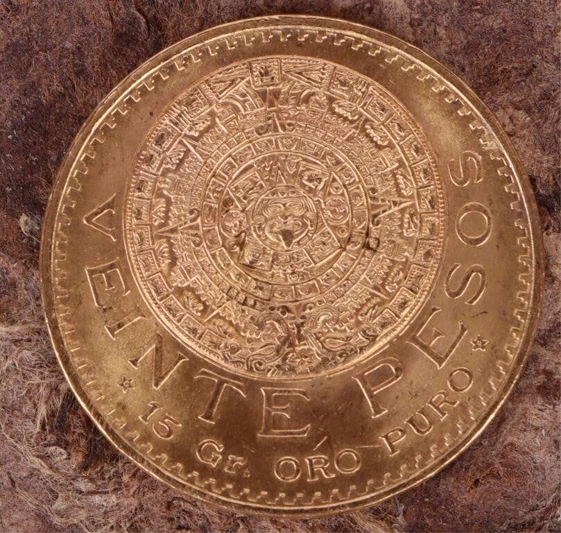 Lot 191079d: 1959 $20 GOLD PESOS FROM MEXICO CITY MINT 90% GOLD