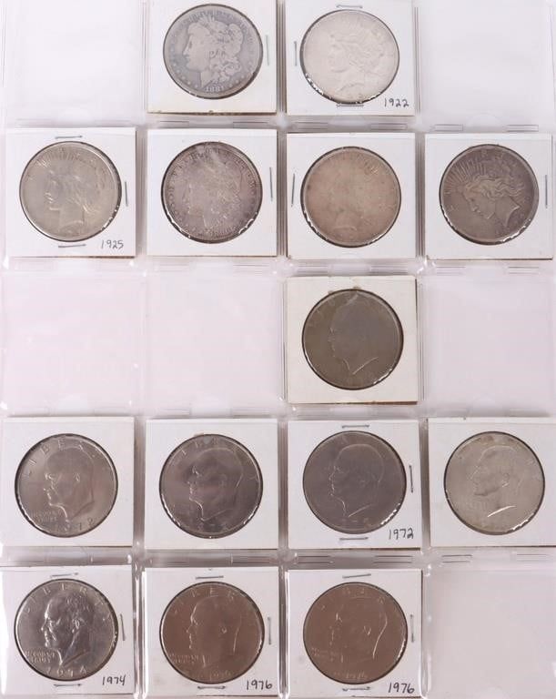 Lot 195302: ASSORTED U.S. SILVER/CLAD DOLLARS 1881-1976 - (14)