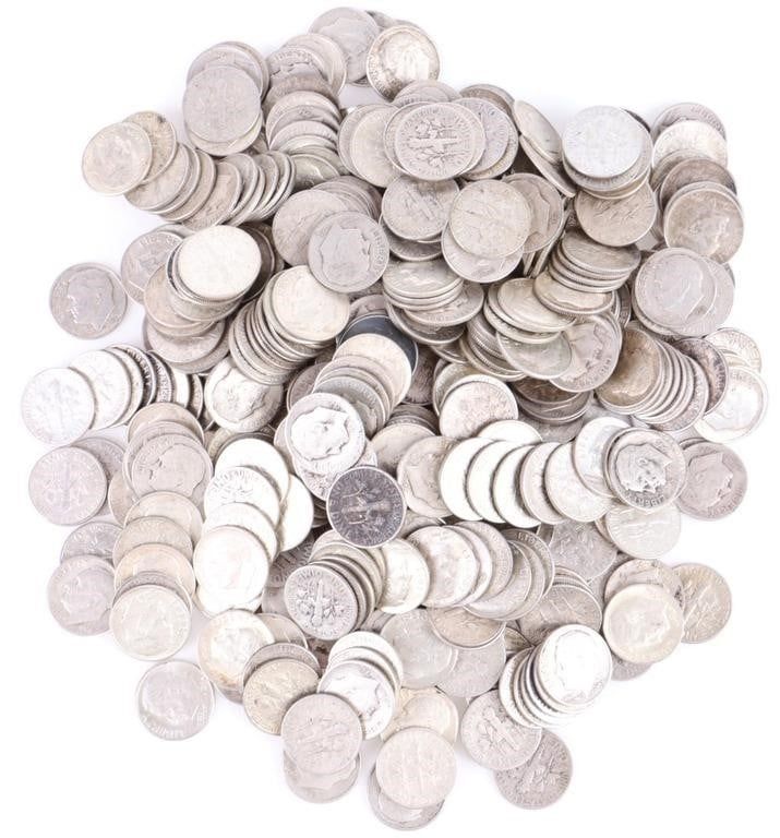 Lot 195306: 90% SILVER UNITED STATES ROOSELVELT DIMES ~400