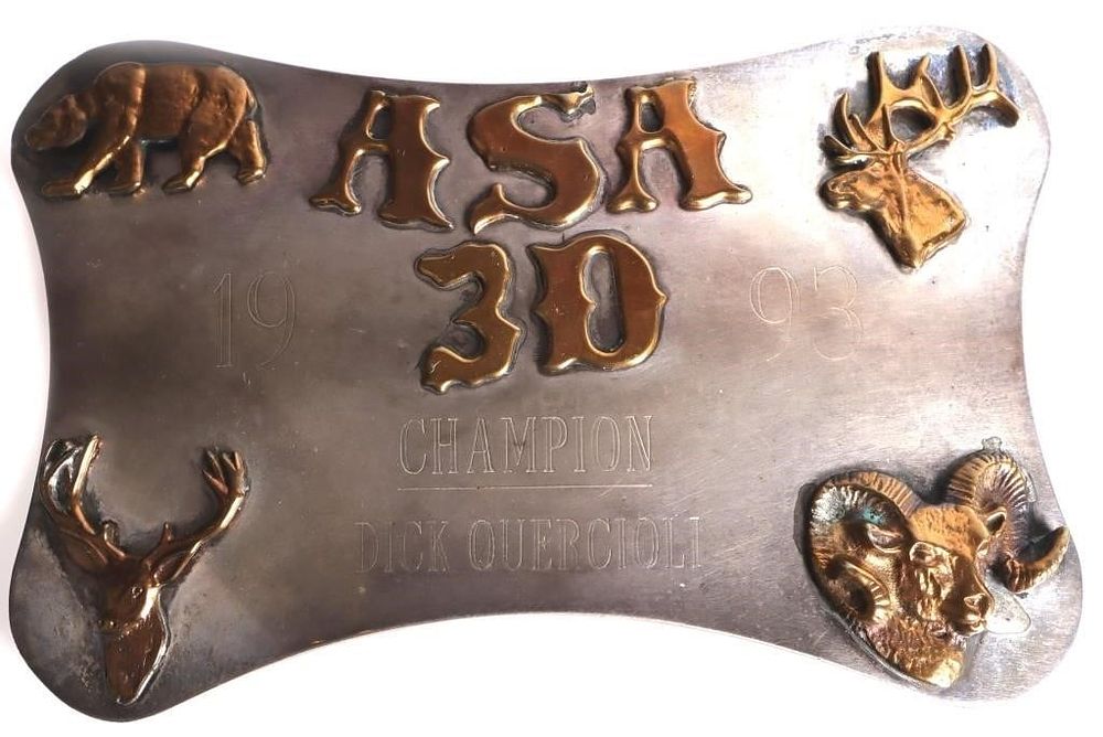 Lot 195347: 1993 ASA 3D CHAMPION STERLING SILVER BELT BUCKLE