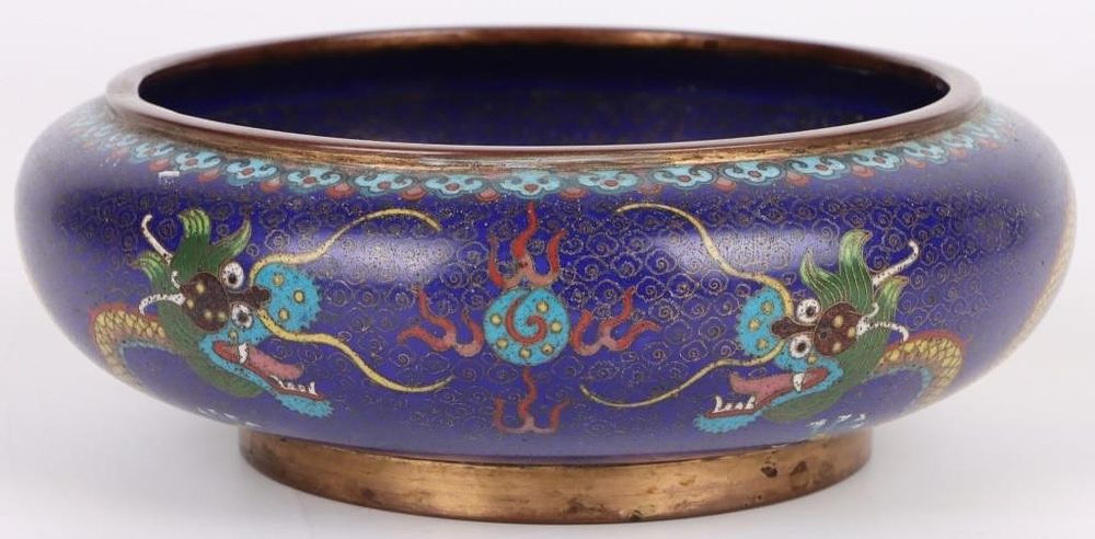 Lot 195398: CLOISSONE ANTIQUE CHINESE DRAGON BOWL