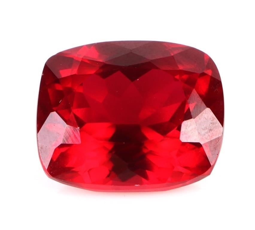 Lot 198146: 20.75CT LARGE CUSHION-CUT RED RUBY LOOSE GEMSTONE