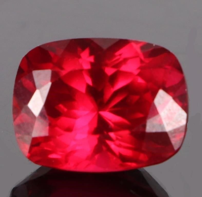 Lot 198148: 9.75CT CUSHION-CUT RED RUBY LOOSE GEMSTONE