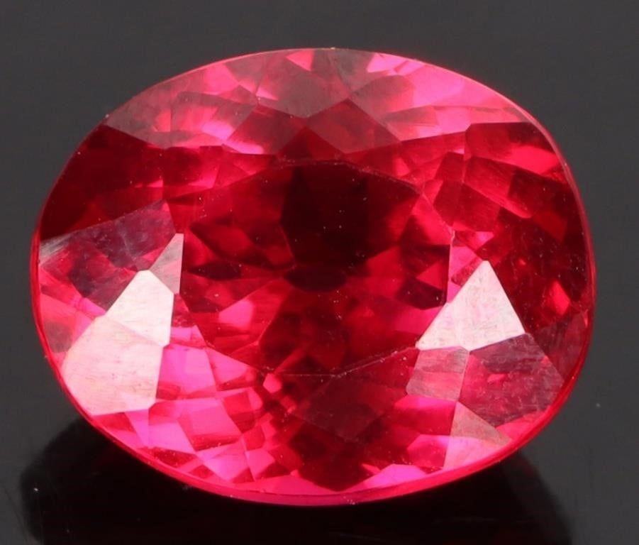 Lot 198151: 12.20CT OVAL-CUT RED RUBY LOOSE GEMSTONE
