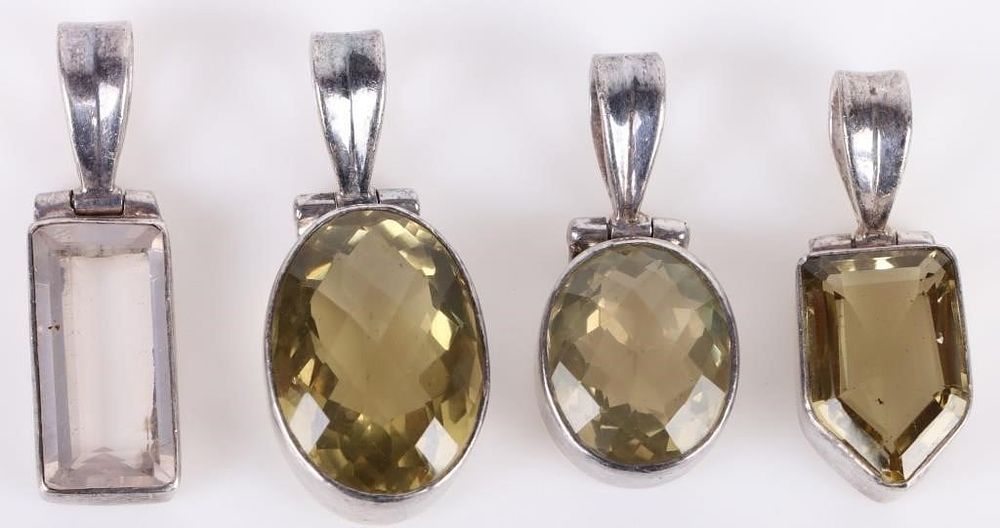 Lot 198157: STERLING SILVER SPINEL NECKLACE CHARMS LOT OF 4