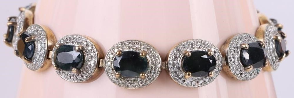 Lot 198179: 13CTW SAPPHIRE STERLING SILVER LADIES BRACELET