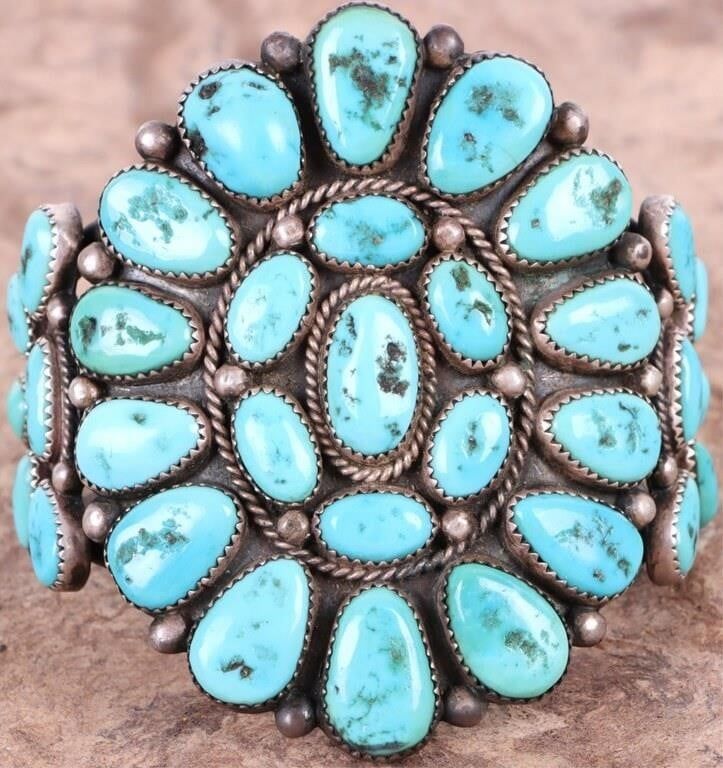 Lot 199162: ROANHORSE SOUTHWEST TURQUOISE STERLING CUFF