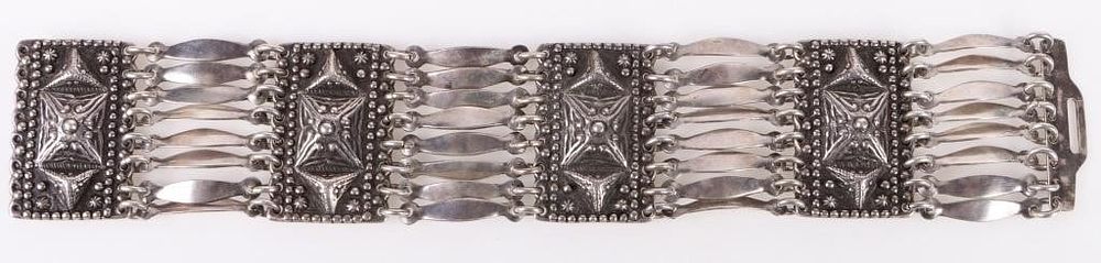 Lot 199170: VTG TAXCO STERLING MEX. ORNATE WIDE LINK BRACELET