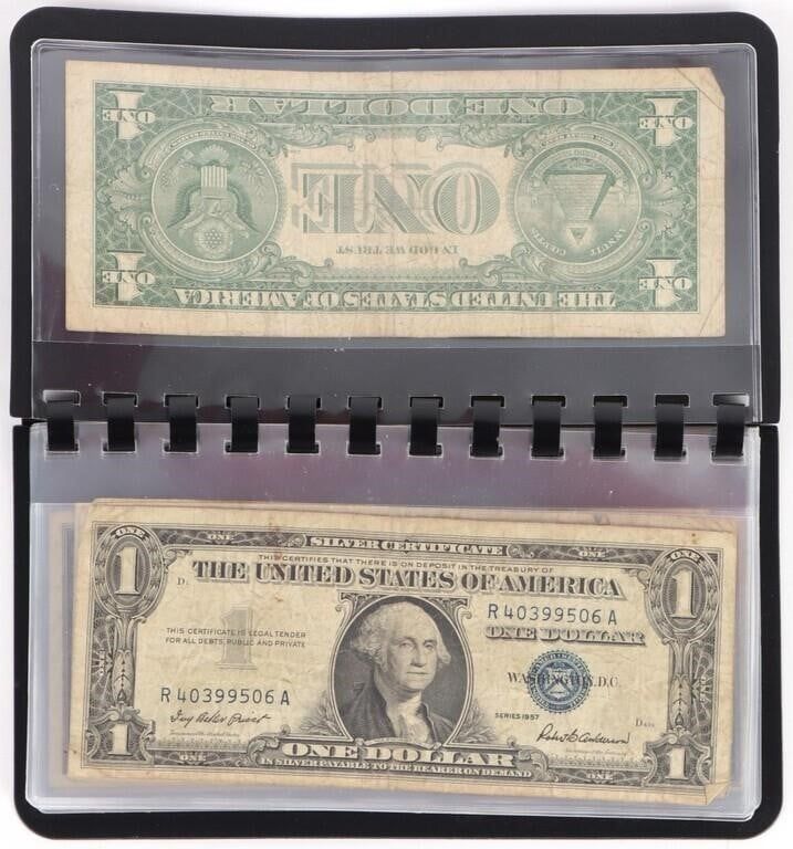 Lot 199198: VINTAGE ASSORTED U.S. CURRENCY W/ ALBUM - (10)
