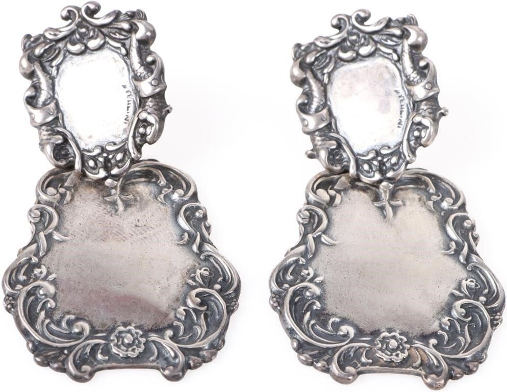 Lot 199207: VINTAGE FOREE HUNSICKER STERLING TAG POST EARRINGS