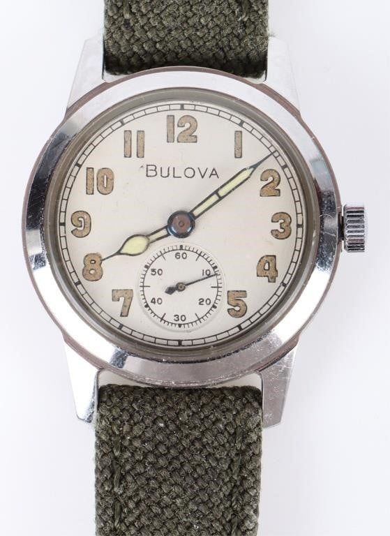Lot 199239: VINTAGE 1940'S BULOVA STAINLESS STEEL WATCH
