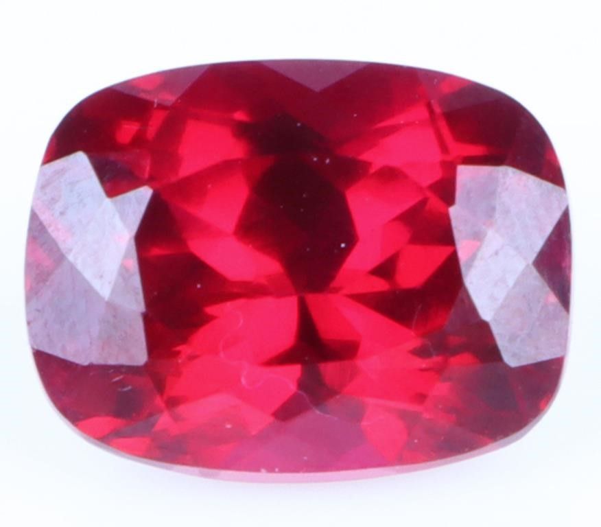 Lot 199263: 10.00CT CUSHION-CUT RED RUBY LOOSE GEMSTONE
