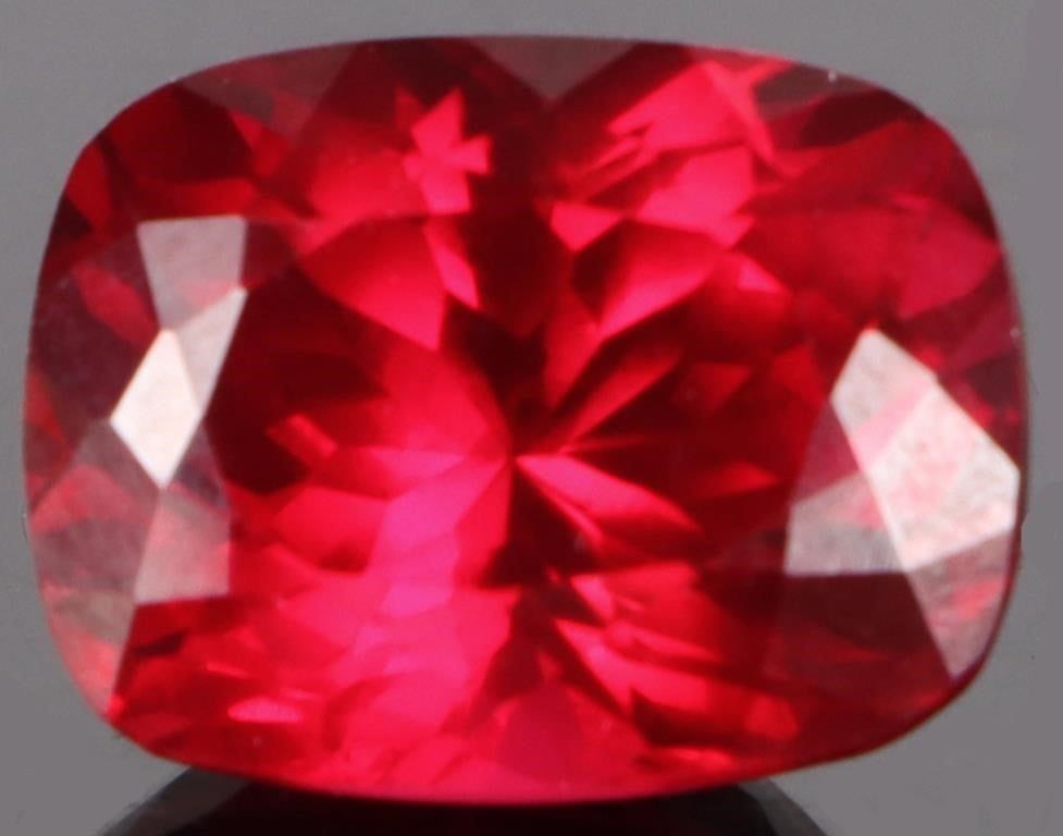 Lot 199265: 9.75CT CUSHION-CUT RED RUBY LOOSE GEMSTONE