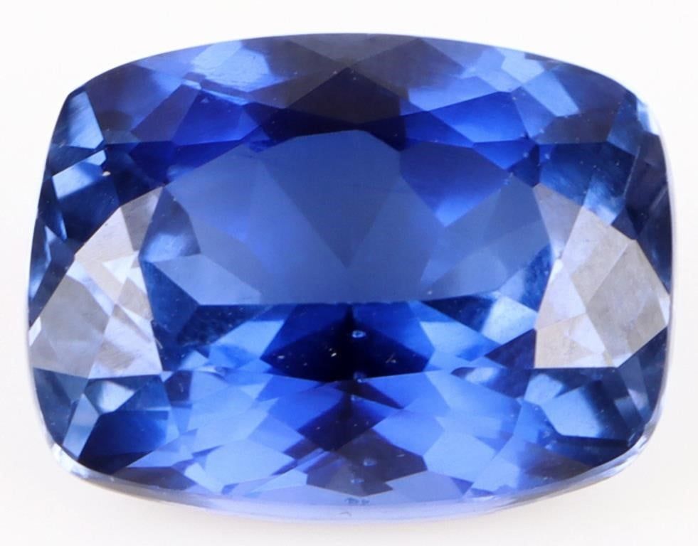 Lot 199266: 10.60CT CUSHION-CUT BLUE SAPPHIRE LOOSE GEMSTONE
