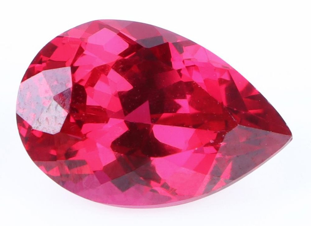 Lot 199274: 7.15CT PEAR SHAPED RUBY GEMSTONE