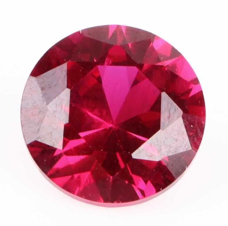 Lot 199276: 4.7CT ROUND CUT RED RUBY LOOSE GEMSTONE
