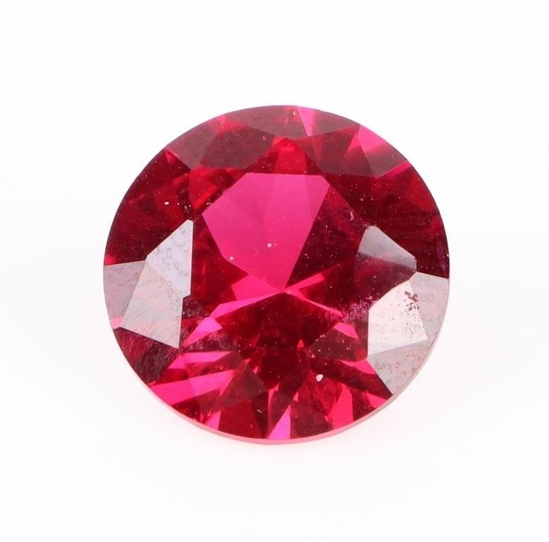 Lot 199277: 4.3CT ROUND CUT RED RUBY LOOSE GEMSTONE