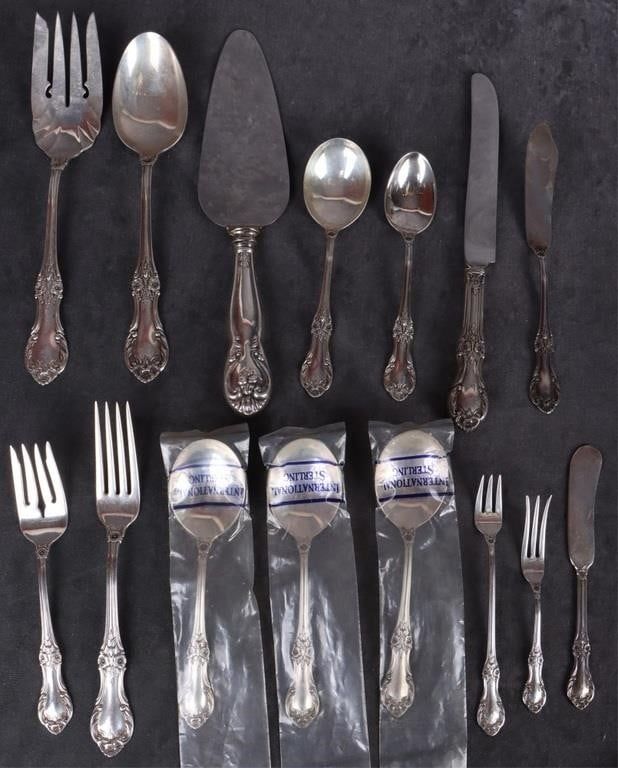 Lot 199361: INTERNATIONAL STERLING SILVER WILD ROSE SILVERWARE