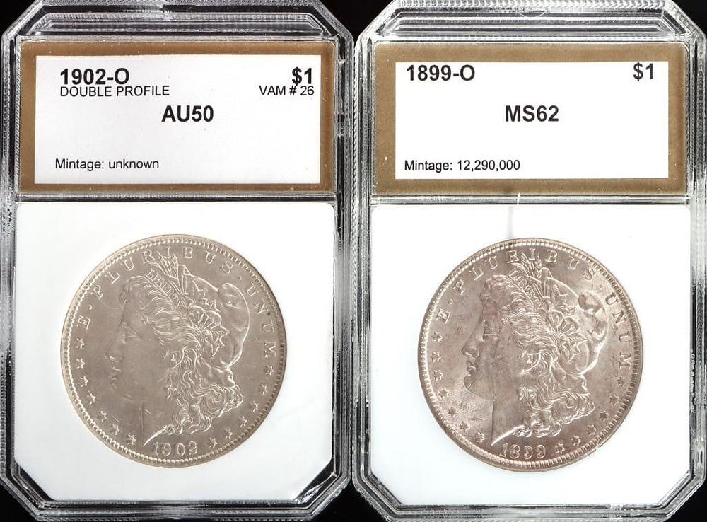 Lot 199374: 1899-O & 1902-O SILVER MORGAN DOLLARS