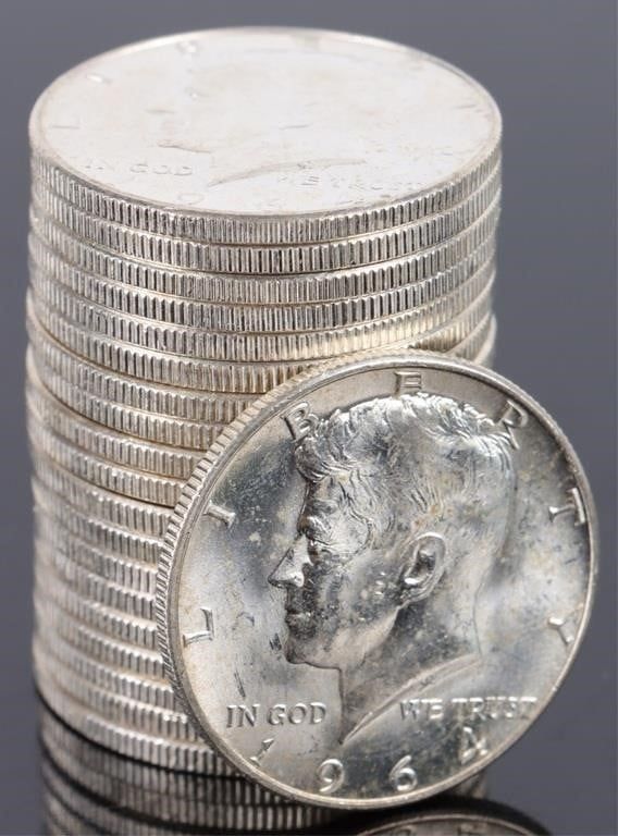 Lot 199376: SILVER 1964 KENNEDY HALF DOLLARS BRILLIANT UC - 20