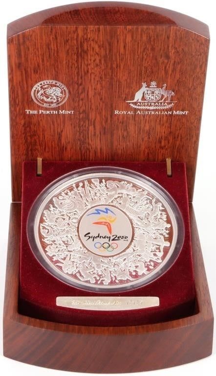 Lot 199383: 1 KG FINE SILVER LIMITED SYDNEY 2000 OLYMPICS COIN
