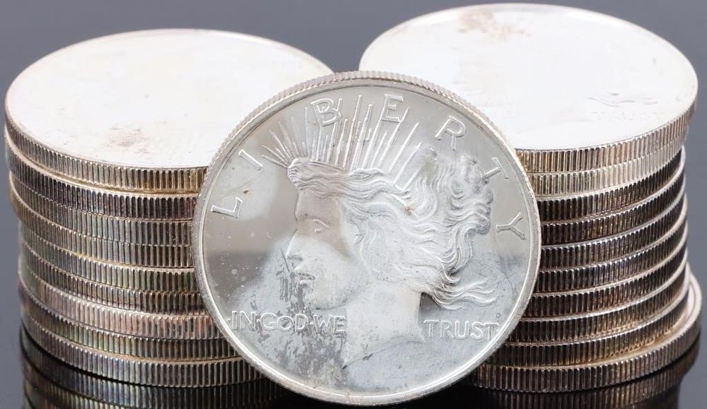 Lot 199388: .9999 FINE SILVER 1.0OZT PEACE BULLION ROUNDS - 20