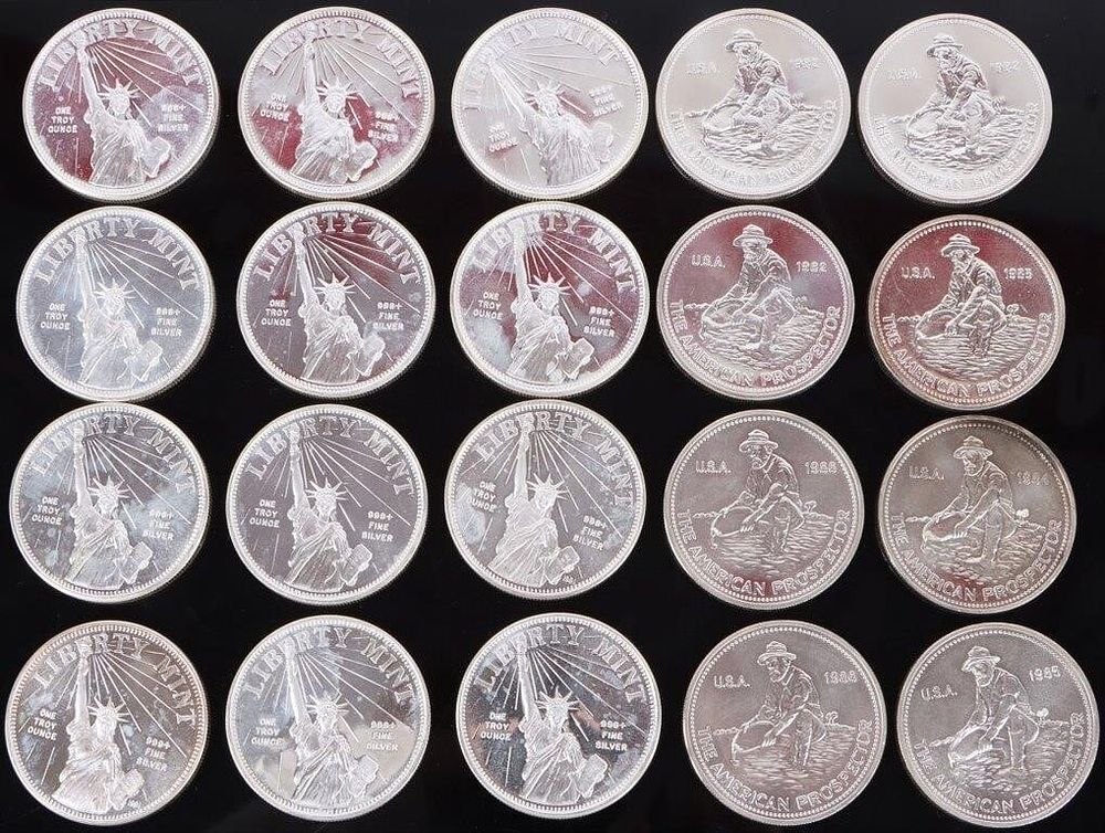 Lot 199389: .9999 FINE SILVER 1.0OZT BULLION MINT ROUNDS - 20